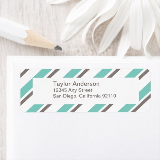 Rücksendeadresse-Etikett gestrichen - blau grau (Insitu)