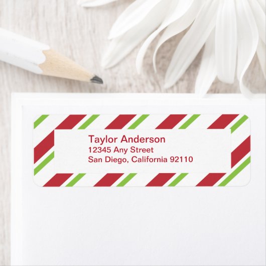 Rücksendeadresse-Etikett gestrichen - rot grün (Insitu)