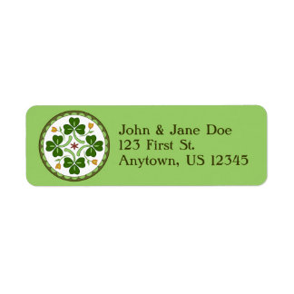 Rücksendeadresse-Etikett: Irisch Viel Glück Hex