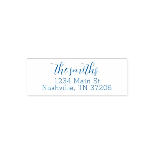 Rücksendeadresse-Etikett mit Kalligrafie-Schriftar Permastempel (Design)