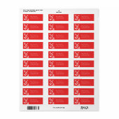 Rücksendeadresse-Etikett//Mohnrot-Blüh (Vorne)