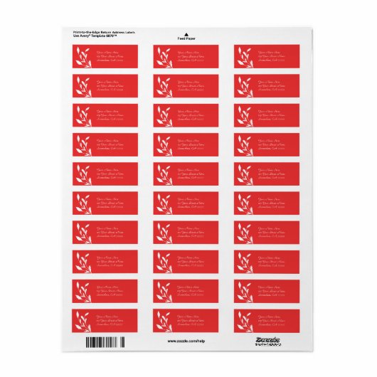 Rücksendeadresse-Etikett//Mohnrot-Blüh (Vorne)