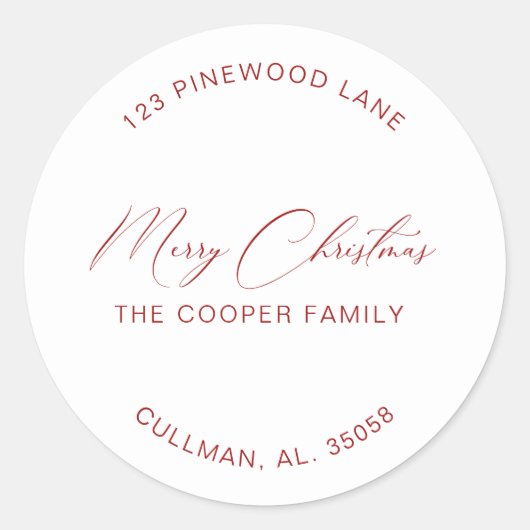 Rücksendeadresse Etikett/Siegel Klassischer Rundau Runder Aufkleber (Vorderseite)