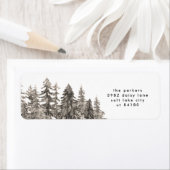 Rücksendeadresse Etikett Winterweihnachtsbäume (Insitu)