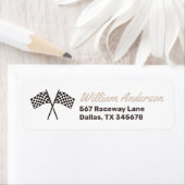 Rücksendeadresse Etikett Zwei Fast Race Car Geburt (Insitu)