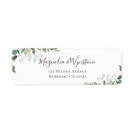 Rücksendeadresse Eukalyptus Greenery (Vorne)