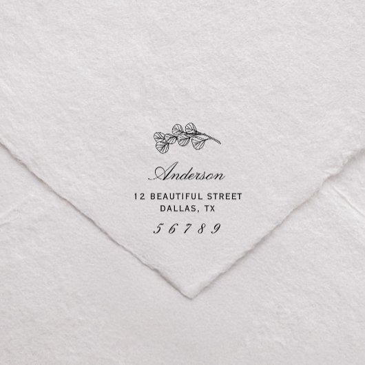 Rücksendeadresse Eukalyptus Grüne Permastempel