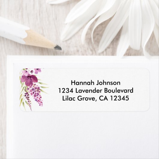 Rücksendeadresse Floral Lavender und Lilac (Insitu)