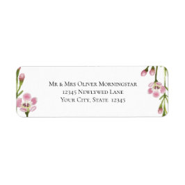 Rücksendeadresse Frische Frühlingsblumen und Blätt