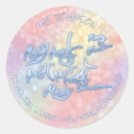 Rücksendeadresse Frohe Weihnachten Form UAWG Holog Runder Aufkleber