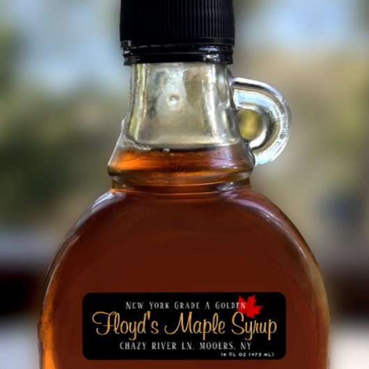 Rücksendeadresse für Ahornsirup, rot, schwarz