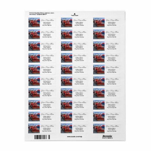 Rücksendeadresse für alte Orange Traktor (Vorne)