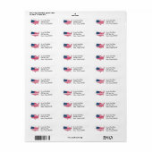 Rücksendeadresse für amerikanische Flaggenländer (Vorne)