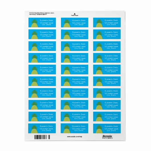 Rücksendeadresse für Ananas (Vorne)