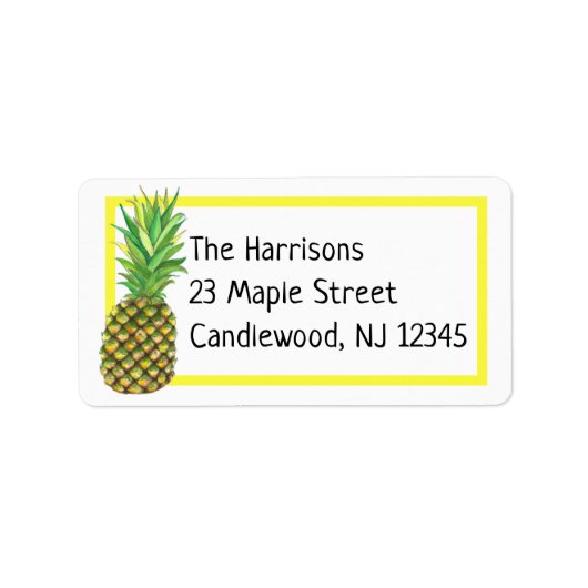 Rücksendeadresse für Ananas Adressaufkleber (Vorne)