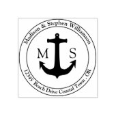 Rücksendeadresse für Ankermonogramm-Familienname Gummistempel (Prägung)