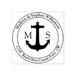 Rücksendeadresse für Ankermonogramm-Familienname Gummistempel