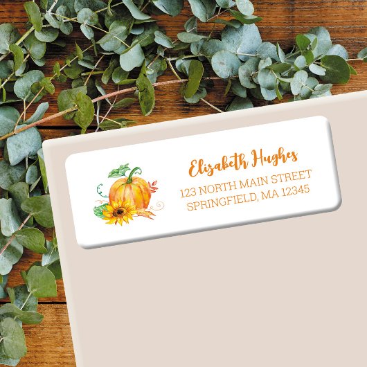 Rücksendeadresse für Autumn Wassercolor Pumpkin