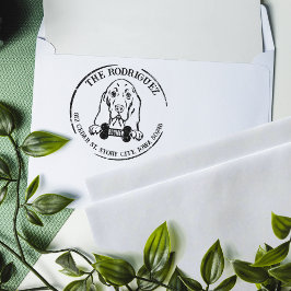 Rücksendeadresse für Basset Hound Custom Family Gummistempel