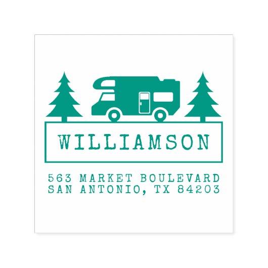 Rücksendeadresse für Baumstrukturen und RV-Silhoue Permastempel (Design)