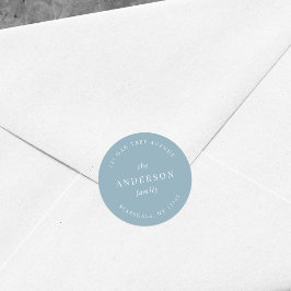 Rücksendeadresse für bearbeitbare Farbfamilien Runder Aufkleber