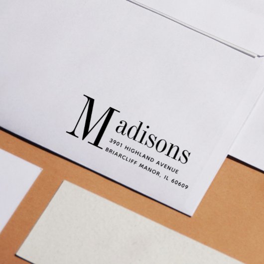 Rücksendeadresse für benutzerdefinierte, fette Fam Gummistempel