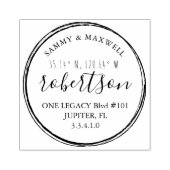 Rücksendeadresse für benutzerdefinierte Koordinate Gummistempel (Prägung)