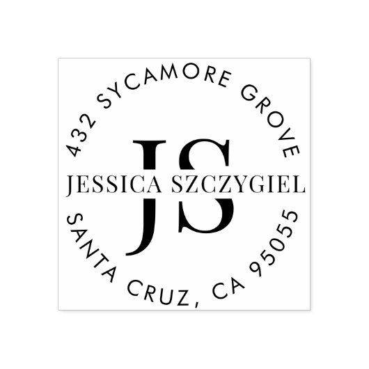 Rücksendeadresse für benutzerdefinierte Monogramm- Gummistempel (Prägung)