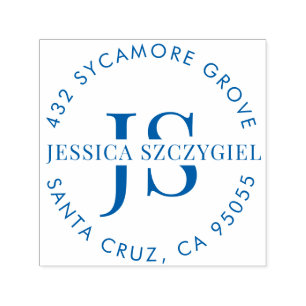 Rücksendeadresse für benutzerdefinierte Monogramm- Permastempel