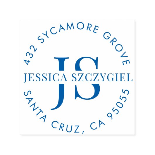 Rücksendeadresse für benutzerdefinierte Monogramm- Permastempel (Design)