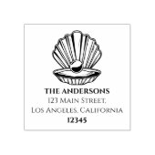 Rücksendeadresse für benutzerdefinierte Muschel Gummistempel (Prägung)