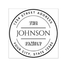 Rücksendeadresse für benutzerdefinierte Round-Fami Permastempel