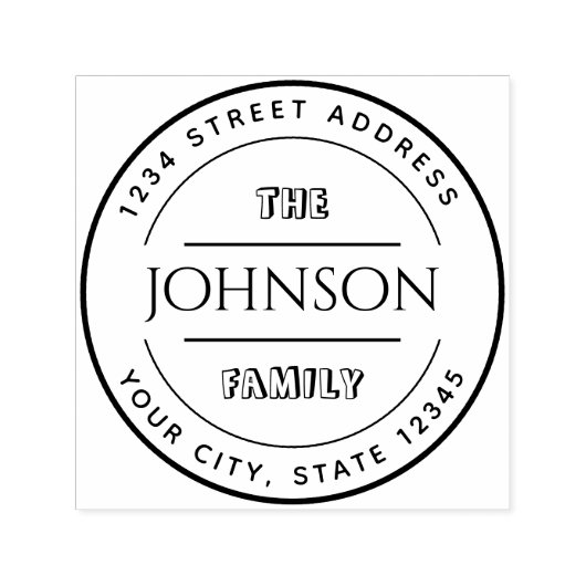 Rücksendeadresse für benutzerdefinierte Round-Fami Permastempel (Design)