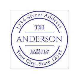 Rücksendeadresse für benutzerdefinierte Round-Fami Permastempel