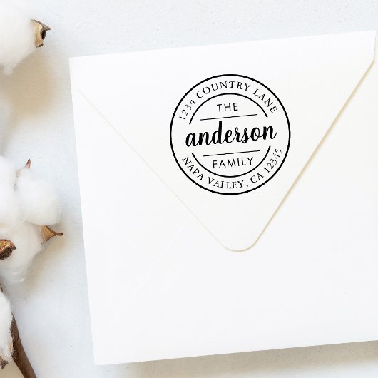 Rücksendeadresse für benutzerdefinierte Skriptfami Gummistempel