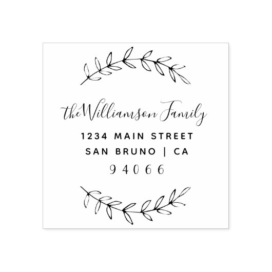 Rücksendeadresse für benutzerdefinierte Skriptfami Gummistempel (Prägung)