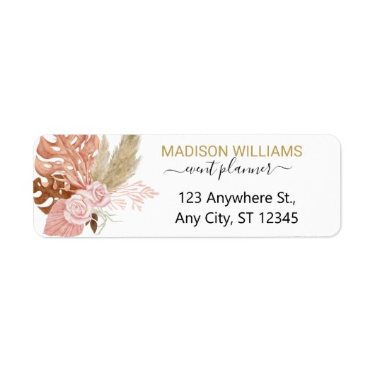 Rücksendeadresse für berufliche Boho-Blume (Vorne)