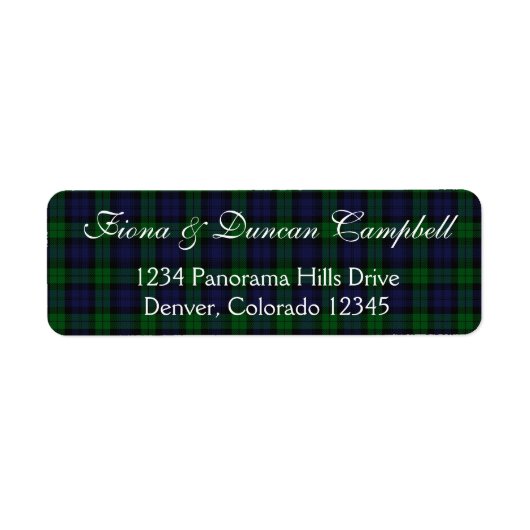Rücksendeadresse für Black Watch Tartan (Vorne)