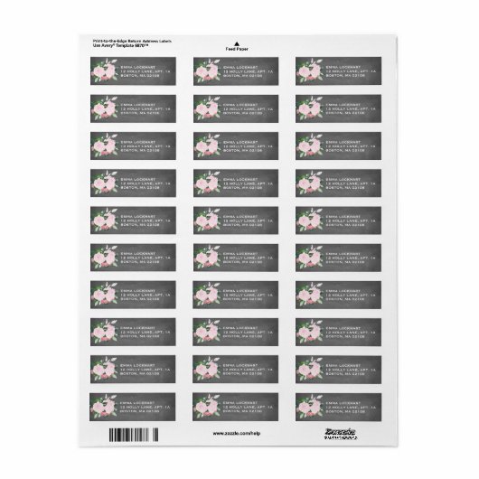 Rücksendeadresse für Blumenblüten (Vorne)