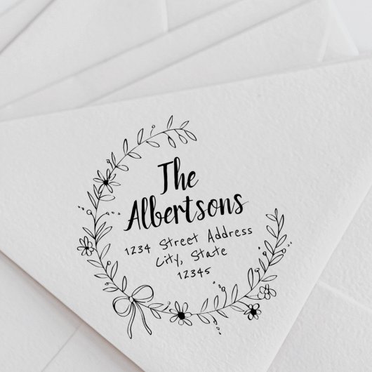 Rücksendeadresse für Blumenkranz Gummistempel
