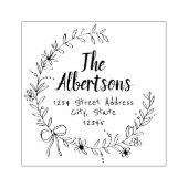 Rücksendeadresse für Blumenkranz Gummistempel (Prägung)