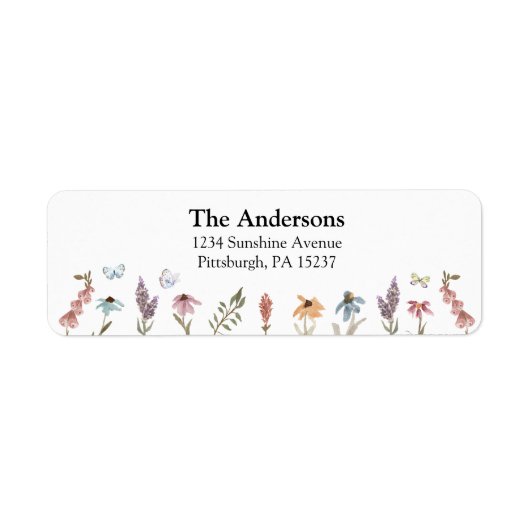 Rücksendeadresse für Butterfly Flower Garden (Vorne)