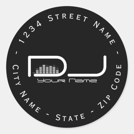 Rücksendeadresse für Circle DJ Equalizer Runder Aufkleber (Vorderseite)