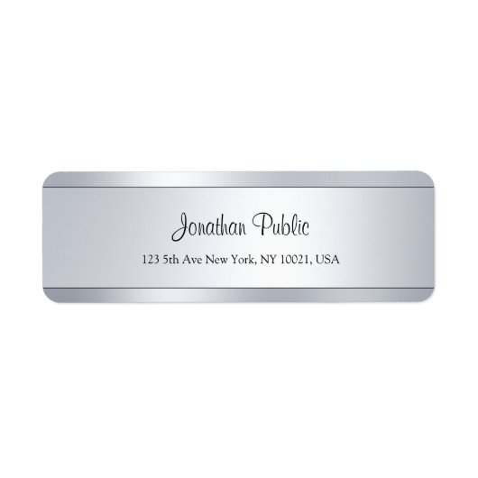 Rücksendeadresse für coole moderne Script-Silver-V (Vorne)