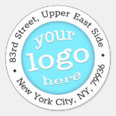 Rücksendeadresse für das personalisierte Firmenlog Runder Aufkleber (Vorderseite)