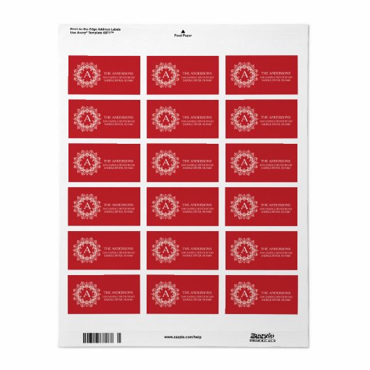 Rücksendeadresse für Decorframe Monogram Adressaufkleber (Vorne)