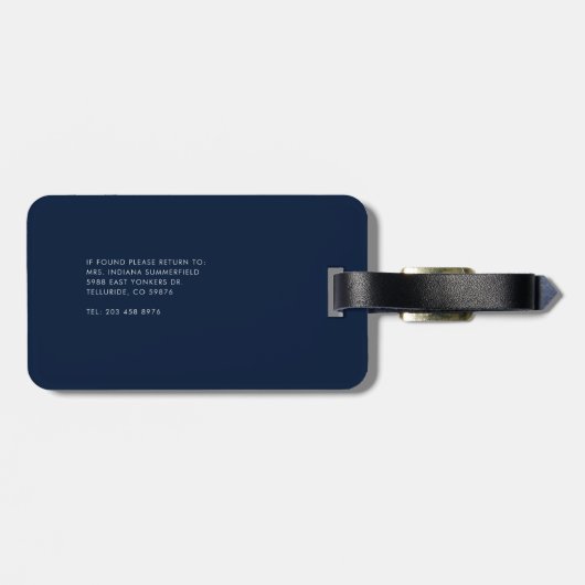 Rücksendeadresse für den Anfangsbuchstaben Gepäckanhänger (Rückseite horizontal)