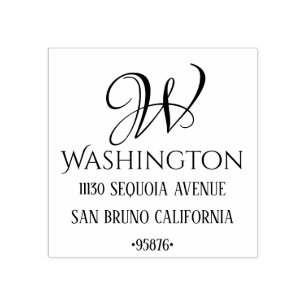 Rücksendeadresse für den Anfangsnamen niedlicher M Gummistempel