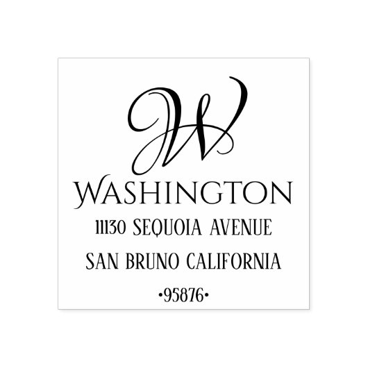 Rücksendeadresse für den Anfangsnamen niedlicher M Gummistempel (Prägung)