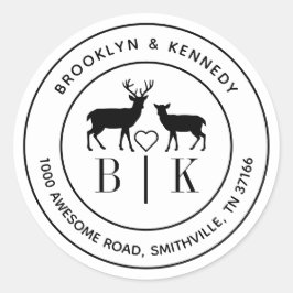 Rücksendeadresse für den Ehepaar Runder Aufkleber